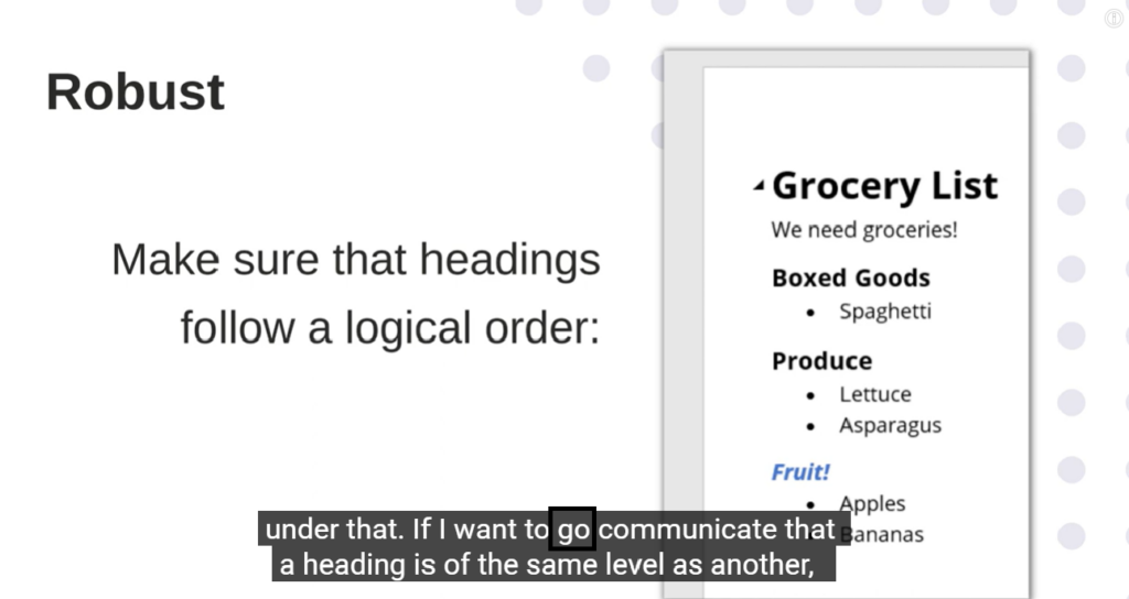 Video capture with the captions on and the word Go emphasized with a box drawn around it.