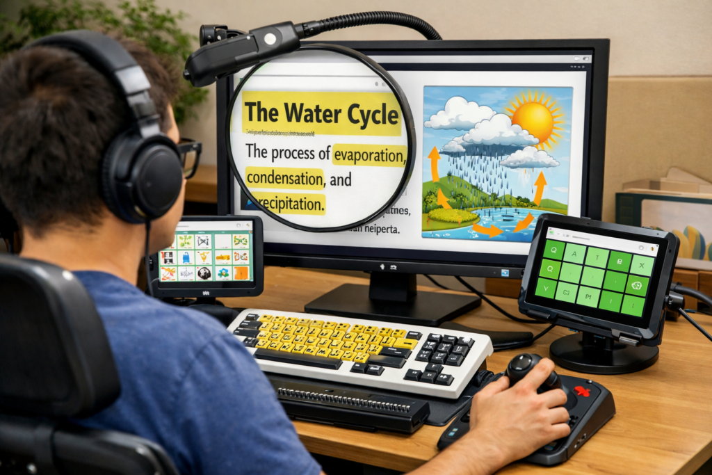 Accessible learning at home workspace