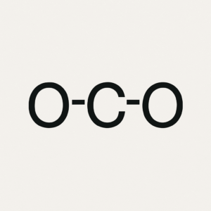 This is the third step in drawing a Lewis structure. The carbon atom is placed in the middle and one oxygen atom is placed on each side of the carbon atom and single bonds connecting the carbon to each oxygen atom.