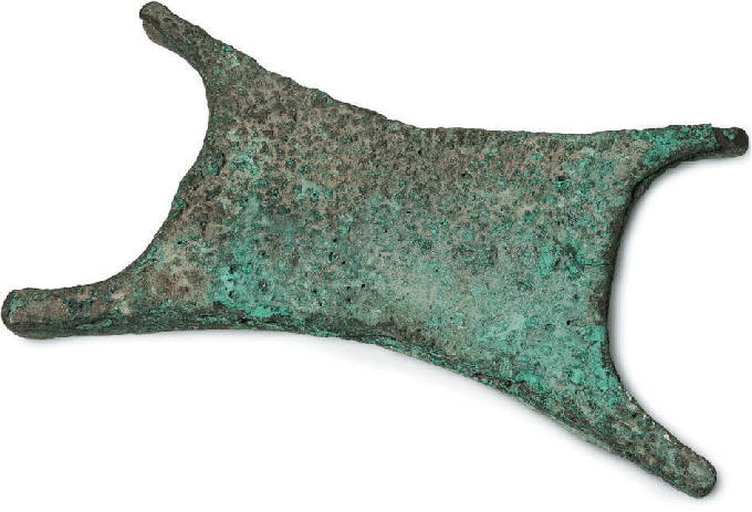 An oxhide ingot from Ozieri Civic Archaeological Museum.