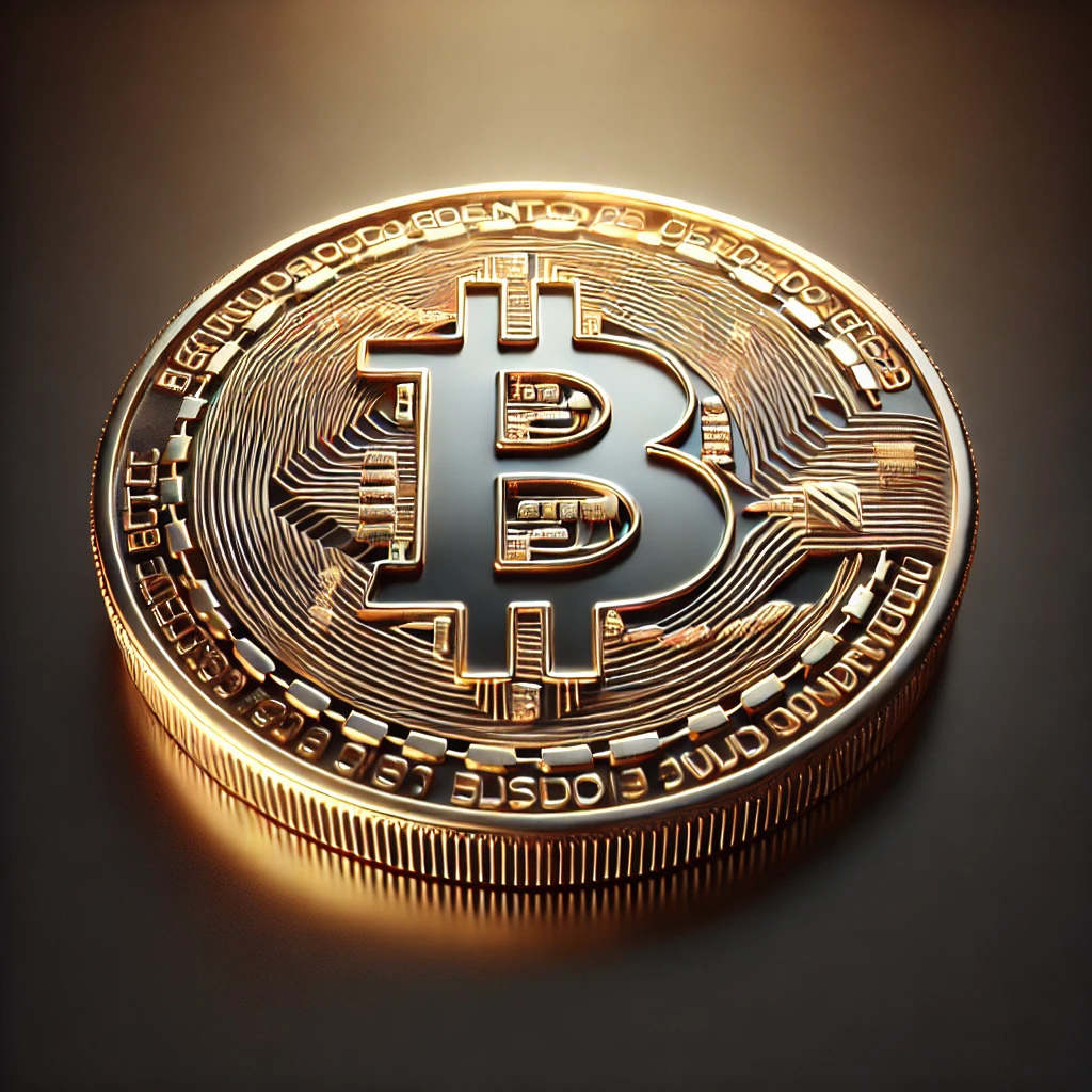 Generated image of a bitcoin token.