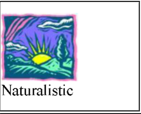 A cartoon of a sun rising over hills. It represents naturalistic intelligence.